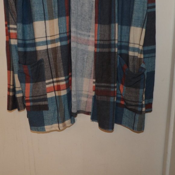 Egy Multi Colored Plaid Cardigan With Elbow Patches Sz 1XL - Picture 3 of 7